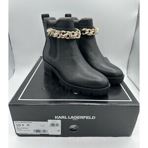 NEW Karl Lagerfeld Paris Women's Lug Bottom Pierson Mid Shaft Boot US 6 M EU 36